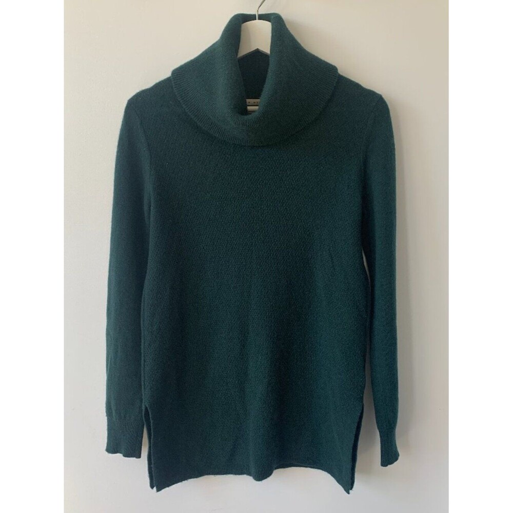 Max Studio Cashmere Turtleneck Sweater Dark Green Size Small